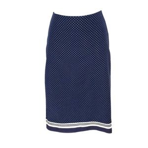 New York & Company Navy Polka Dot Pencil Skirt